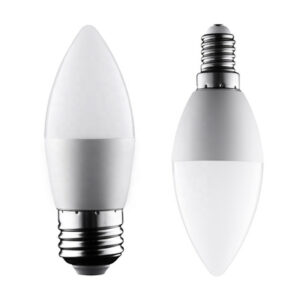RoHS Aluminium Candle Indoor LED Light Bulbs flame retardant