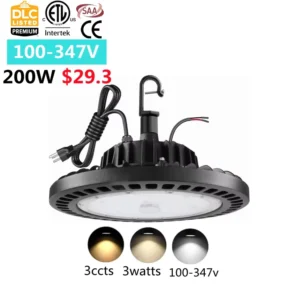 100-347V CETL DLC High Bay Led Light Color Selectable 3cct Highbay 100w 150w 200w 240w 300w 7 Years Warranty
