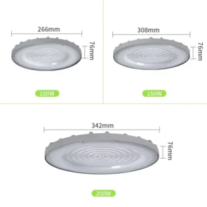 100W 150W 200W High Lumens Industrial LED High Bay Light for Factory Warehouse Workshop Gyms