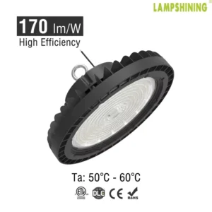 100W UFO LED High Bay Light 170lm W IP65 Waterproof Industrial Shop Light High Temp Workshop Warehouse 5Y Warranty SMD3030