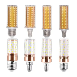12W 16W 18W 24W LED Corn Bulb E27 E14 Base Wide Voltage 110V 220V Constant Current No Strobe 3 Colors Dimming 3000K 6000K