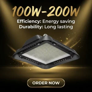 150W High Bay Light IP65 Aluminum Dual Function Squared Lamp for Factory Use with 5-Year Warranty
