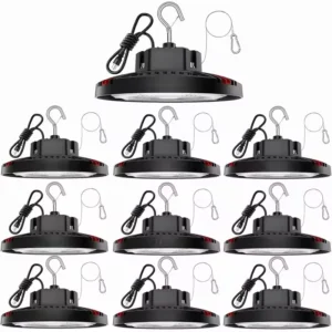 160W UFO High Bay Light IP65 Waterproof Aluminum SMD2835 24000LM 5000K Commercial Lighting Warehouse Garage Workshop
