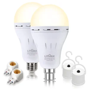 2200mAh Rechargeable LED A70 Bulb 9W 12W Emergency Camping Home Lighting 3-Color CCT Durable Plastic