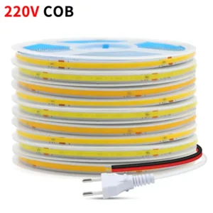 220V COB LED Strip Light 240 LEDs/M Smart IC No Need Driver High Bright Indoor Flexible LED Strip