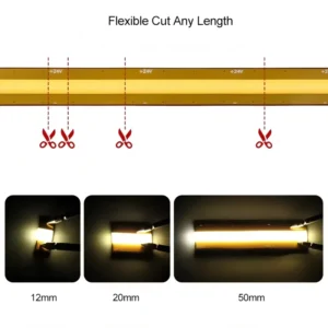 24V COB Strip Light 720 LED/m Free Cutting 8mm Flexible Tape 3000K 4000K 6000K