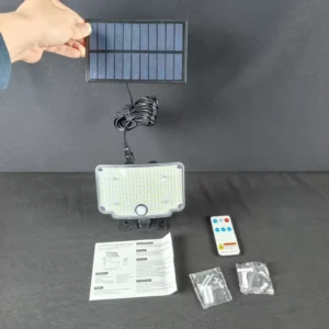 254 LED Solar Wall Light Outdoor Motion Sensor Split Solar Panel Lamp with Remote Control IP44