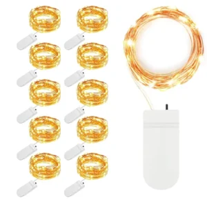 2M IP44 Waterproof Indoor Holiday Christmas Home Decor Rechargeable Battery Powered Copper Wire Fairy String Lights