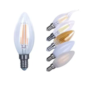 2W 4W 85-265V High Lumen E12 E14 Base C35 C35T LED Filament Bulb Candle Light