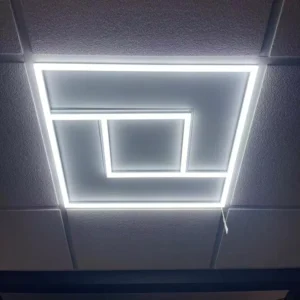 2X2 600X600 60X60 42w Recessed Suspending Square Flat Led Panel for Supermarket Office Hospital Ceiling Octagon Frame Light