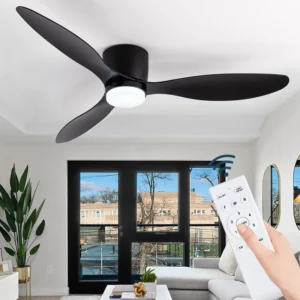 3 Color Ceiling Fan Light 52inch 3 Blades Ceiling Fan Light for Living Room Control 6 Fan Speed OEM Logo