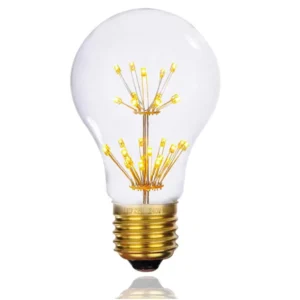 3 Watts LED Fireworks Starry Light Bulbs Vintage Filament A60 A19 Edison Lamp Ultra Warm White