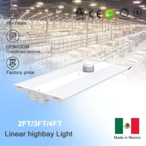 300W 4FT Linear High Bay Light 60000LM High Power ETL DLC 6.0 4000-5000K Tunable Sensor Control Exhibition Halls Lighting