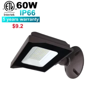 30W 40W 60W 50W LED Flood Light With Knuckle Wall Mount Super Slim Outdoor LED Floodlight IP66 110V 130V Black Dusk To Dawn