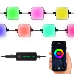 36FT 18 Square Bulbs Smart Led Light TUYA WIFI APP Control Garden Lights Ip65 Smart Outdoor Lighting