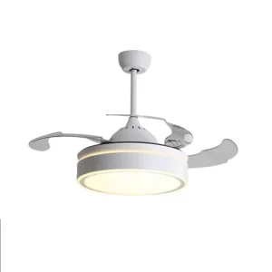 42 Inch 3 Blades BLDC Motor Remote Control Dimmable Rechargeable Ceiling Fan With Light for Home Living Room Bedroom