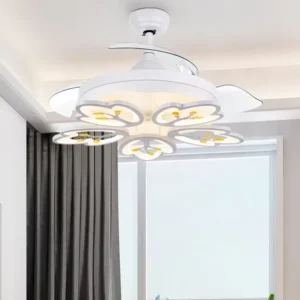 42 Inch Living Room Ceiling Fan Retractable Ceiling Fan with Light and Remote Control Ventilador De Luz De Techo