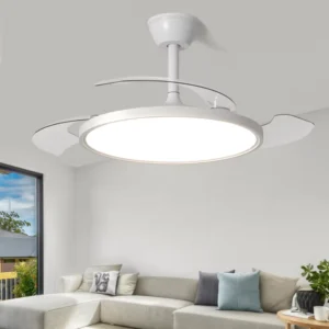 42 Inch Modern Dimmable Remote Control With 6 Speed DC Motor Metal Body Plastic Retractable Blades Ventilador De Techo Con Luz