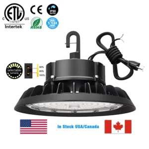 5 Years Warranty 4000K 200W 150lm/W Workshop Warehouse 3CCT Switchable LED UFO High Bay Light