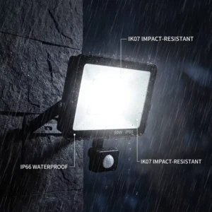 50W AC Floodlight Motion Sensor LED Outdoor IP66 PIR Security Garden Yard Light SMD Chip Aluminum Warehouse Energy Save CE RoHS