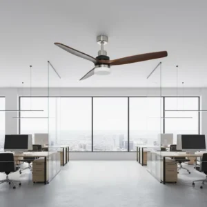 52 Inch 3 Blades Electric Copper Motor Classical Style Decorative Ceiling Fan LED Light Remote Control Energy Saving Household