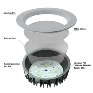 5W 10W 20W 30W 40W 50W 100W SMD COB LED Recessed Light Downlight LED Dimmable with 105mm 140mm 160mm 180mm 200mm Cutout Size