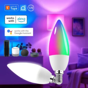 5W Voice Control Alexa Google Tuya Smart Life E14 WiFi Lamp Led Candle Smart Bulbs
