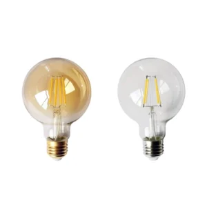 6W E27 G95 LED Bulb Globe Shape Retro Filament Glass Body CRI 80 4100K Neutral White