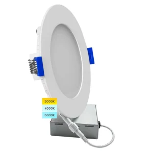 8 Inches 3CCT Slim Round LED Downlights Flat Panel Light Fixture Dimmable Recessed Canless IC Rated