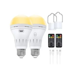 9W E26 27 2200Mah USB Rechargeable Battery Self Charging AC DC Emergency LED Light Bulbs 40W Equivalent for Home Power Outage