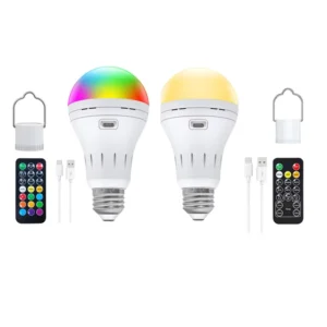9W E26/27 300lm 2200mAh USB Rechargeable Battery Wireless Emergency LED Light Bulbs 40W Equivalent for Home Power Outage Camp