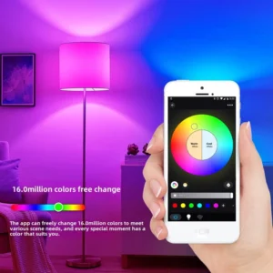 9W Smart LED Electric Light Bulb Alexa Google Home Compatible Color Changing OLED Display WiFi Bar Hotels Android Plastic