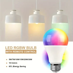 A60 E27 B22 RGBW Dimmable Smart LED Bulbs WiFi Bluetooth LED Lights Smart Lights