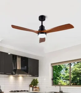 AC DC ABS Blade 52 Inch 3 Blade LED Ceiling Fan with Light and Remote Control for Home