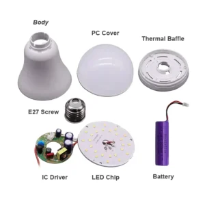 AC DC Emergency Bulb Light A60 A70 A80 A90 9W 12W 15W High Lumen Efficiency High Brightness