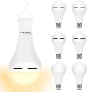 AC Rechargeable Emergency LED Light Bulb 6500K 2000mAh Battery