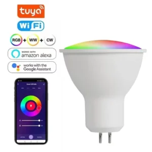 AC100-240V Smart GU5.3 LED Bulb RGBCW WiFi 5W LED Spotlight Lamp Plastic Body Controlled by Smart Life App Tuya Smart Home