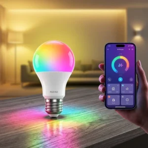 AC220-240V A60 2.4G Remote Control LED Bulb E27 Tuya Mobile App Control Ra80 PC