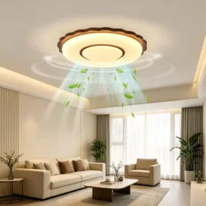 Advanced Atmospheric Modern Minimalist Bedroom Dining Room Living Room Bladeless DC Motor LED Ceiling Fan Wrought Iron Acrylic