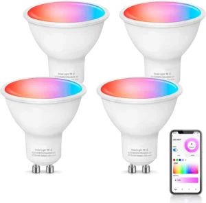 Alexa Google Home Voice Control Tuya APP Dimming 4W 5W Decorative Smart WiFi RGBW Color Changing RGB GU10 LED Bulb