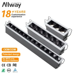 Allway Recessed Adjustable CCT Down Grille Laser Blade Lighting Indoor LED Light Down SKD