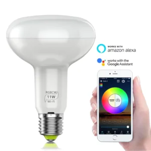BR30 Smart Light Bulb Compatible with Alexa and Google Home LED RGB Color Dimmable WiFi Bulb