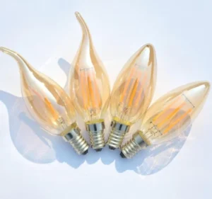 C35 Chandelier Amber Glass Light Bulbs E12 Candelabra for Indoor Ceiling