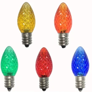 C7 C9 LED E12 Christmas String Lights Colored Strawberry Bulbs 120V Dimmable