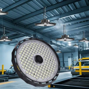 CRI Power Aluminum UFO High Bay Light 100W 250W IP65 2700K 6000K CCT Emergency Battery for Industrial Lighting