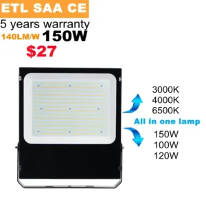 Changeable LED Reflector Light Wet Location IP66 Under Water Test 50W 70W 100W 150W 3CCT Color Changeable LED Flood Light
