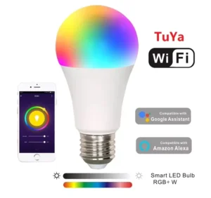 China TUYA Alexa Smart Light Bulb RGBW 7W 9W LED Bulb WIFI Control E27 E26 B22 A60 Led Bulbs