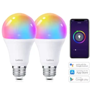 Color Changing 2 Pack E27 RGB Smart LED Light Bulb WiFi with Alexa Smart Home