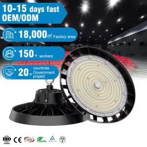 Commercial Industrial Lighting 100W 150W 200W IP66 Round UFO LED High Bay Light Warehouse Workshop LED High Bay