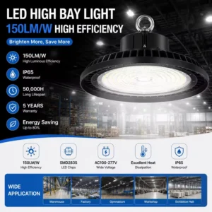 Commercial Industrial Lighting 240W IP65 Round UFO SMD2835 LED High Bay Light Warehouse Workshop Garage High Bay Lamp